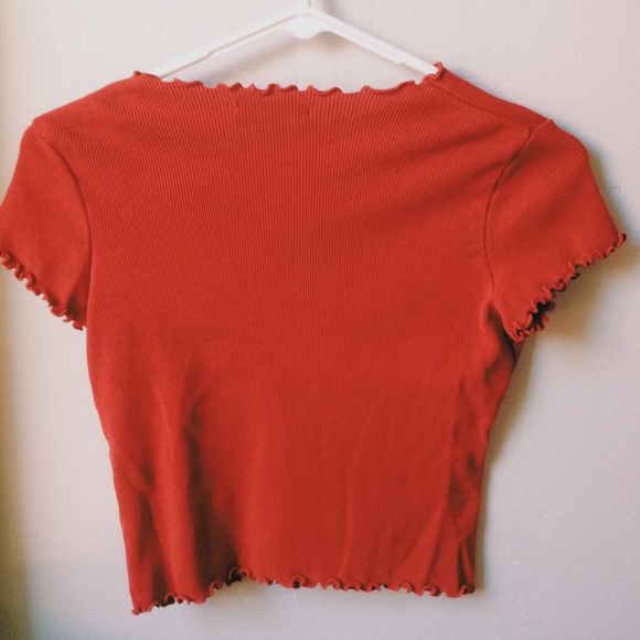 A Brandy Melville red ribbed tee shirt! :) - Picture 2 of 3